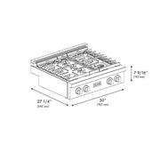 ZLINE 30" Paramount Gas Rangetop Black Stainless Steel SRTB-30
