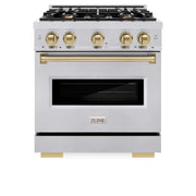 ZLINE 30" Classic Gas Range, Convection Gas Oven Stainless Steel, Champagne Bronze CGRZ-30-CB