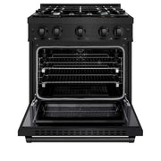 ZLINE 30" Select Dual Fuel Range Gas Cooktop Electric Convection Oven Black Stainless Steel HDRB-30