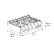 ZLINE 36" Paramount Gas Rangetop Black Stainless Steel SRTB-36