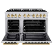 ZLINE 48" Select Dual Fuel Range Gas Cooktop Electric Convection Oven Stainless Steel Gold HDRZ-48-G