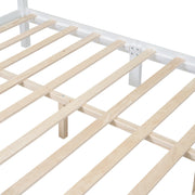 Full Size Wood Platform Bed Frame,Retro Style Platform