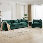 Cloud 3 Seats Sofa (Ottoman is not included) Chenille Fabric in Green