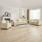 Cloud3 Seats  Sofa (Ottoman is not included)Chenille Fabric in Beige