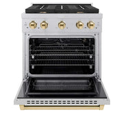 ZLINE 30"Gas Range, Convection Gas Oven , DuraSnow® Gold, SGRSZ-30-G