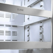 ZLINE 24" Touchstone 151 Can Beverage Fridge Black Matte Glass Door Champagne Bronze Handle RBSOZ-BLM-24-CB