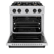 ZLINE 30" Classic Gas Range, Convection Gas Oven Stainless Steel, Matte Black CGRZ-30-MB