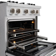 ZLINE 30" Dual Fuel Range, Gas Cooktop, Electric Convection Oven DuraSnow® Stainless Steel, CDRS-30