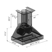 ZLINE 30" Wooden Wall Range Hood, CFM Motor 365YY-30