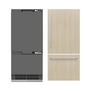 ZLINE 36" Panel Ready Built-In Bottom Freezer Refrigerator,Water Dispenser, Ice Maker,Graphite Gray GRBIT-36
