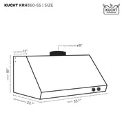 Kucht 36" Ducted Under Cabinet Range Hood Stainless Steel with Digital Controls KRH360-SS