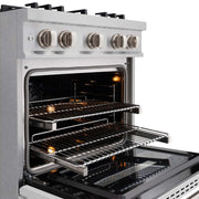 ZLINE 30" Dual Fuel Range, Gas Cooktop, Electric Convection Oven DuraSnow® Stainless Steel, White Matte Door CDRS-WM-30