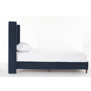 Peyton Upholstered Queen Bed with 54' High Headboard and Traditional Buttoned Tufting in Blue Velvet