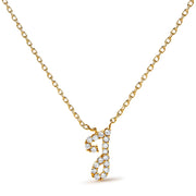 10K White Gold Diamond Accent "A" Initial Script Style Pendant Necklace