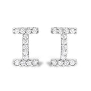 10K White Gold 1/10 Cttw Diamond Initial â€œAâ€ Stud Earring