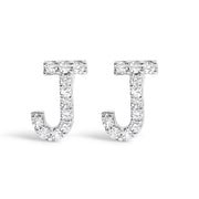 10K White Gold 1/10 Cttw Diamond Initial â€œAâ€ Stud Earring