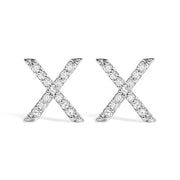 10K White Gold 1/10 Cttw Diamond Initial â€œAâ€ Stud Earring