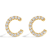 10K White Gold 1/10 Cttw Diamond Initial â€œAâ€ Stud Earring