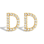 10K White Gold 1/10 Cttw Diamond Initial â€œAâ€ Stud Earring