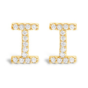 10K White Gold 1/10 Cttw Diamond Initial â€œAâ€ Stud Earring