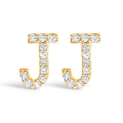 10K White Gold 1/10 Cttw Diamond Initial â€œAâ€ Stud Earring