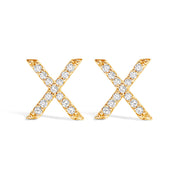 10K White Gold 1/10 Cttw Diamond Initial â€œAâ€ Stud Earring