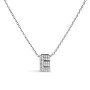 10K White Gold Diamond Accent "A" Initial Bubble Pendant Necklace