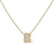 10K White Gold Diamond Accent "A" Initial Bubble Pendant Necklace