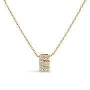 10K White Gold Diamond Accent "A" Initial Bubble Pendant Necklace