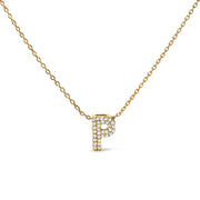 10K White Gold Diamond Accent "A" Initial Bubble Pendant Necklace
