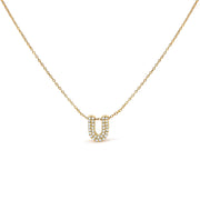 10K White Gold Diamond Accent "A" Initial Bubble Pendant Necklace