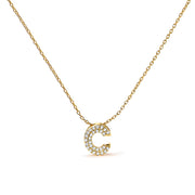 10K White Gold Diamond Accent "A" Initial Bubble Pendant Necklace