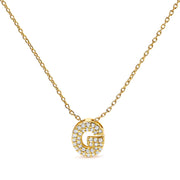 10K White Gold Diamond Accent "A" Initial Bubble Pendant Necklace