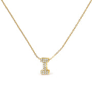 10K White Gold Diamond Accent "A" Initial Bubble Pendant Necklace
