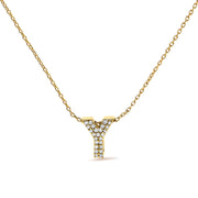 10K White Gold Diamond Accent "A" Initial Bubble Pendant Necklace