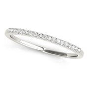 14k White Gold Round Thin Diamond Wedding Band (1/4 cttw)