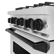 ZLINE 30"Classic Gas Range, Convection Gas Oven, DuraSnow® Stainless Steel, Matte Black CGRSZ-30-MB