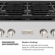 ZLINE 36" Paramount Gas Rangetop Stainless Steel SRT36