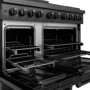 ZLINE 48"Paramount Dual Fuel Range Black Stainless Steel, SDRB-48