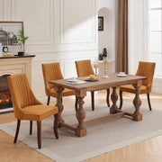Set of 2 Rayon Cloth Flocking Linen Dining Chairs
