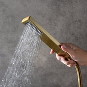 Brushed Gold Ceiling-Mounted Shower System - Features 3-Way Digital Display Valve & Includes 6 Body Jets