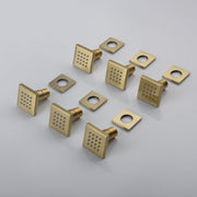 Brushed Gold Ceiling-Mounted Shower System - Features 3-Way Digital Display Valve & Includes 6 Body Jets