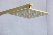Luxurious Brushed Gold Or Matte black Wall-Mounted Thermostatic Rain Exposed Shower Set with Tub Spout