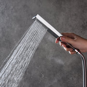 Chrome 12inch LED light Wall mount 3 way thermostatic shower faucet with 6 body jets and sliding bar