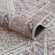 Barny Tan Flat Pile Washable Area Rug