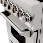 ZLINE 24" Professional Dual Fuel Range, Black Matte door, RA-BLM-24