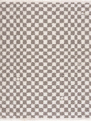 Kieu Taupe Checkered Plush Rug