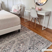 Barny Tan Flat Pile Washable Area Rug