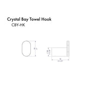 ZLINE Crystal Bay Bathroom Accessories Package with Towel Rail, Hook, Ring and Toilet Paper Holder, 4BP-CBYACC-CH