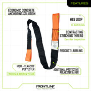 Frontline COSL Concrete Embed Anchor Strap with Looped Ends 4'